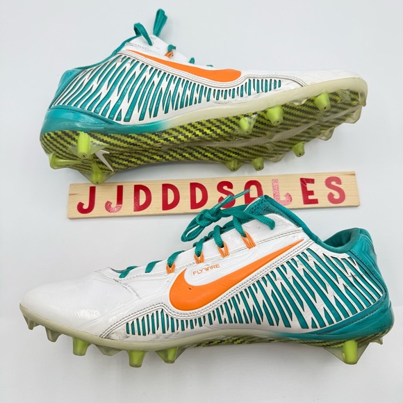 Nike Vapor Carbon Elite 2.0 2014 TD Cleats Miami Dolphins 657441-117 Men’s Sz 13 - Picture 9 of 12